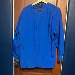 Blue Button-Up Women's scrub jacket
